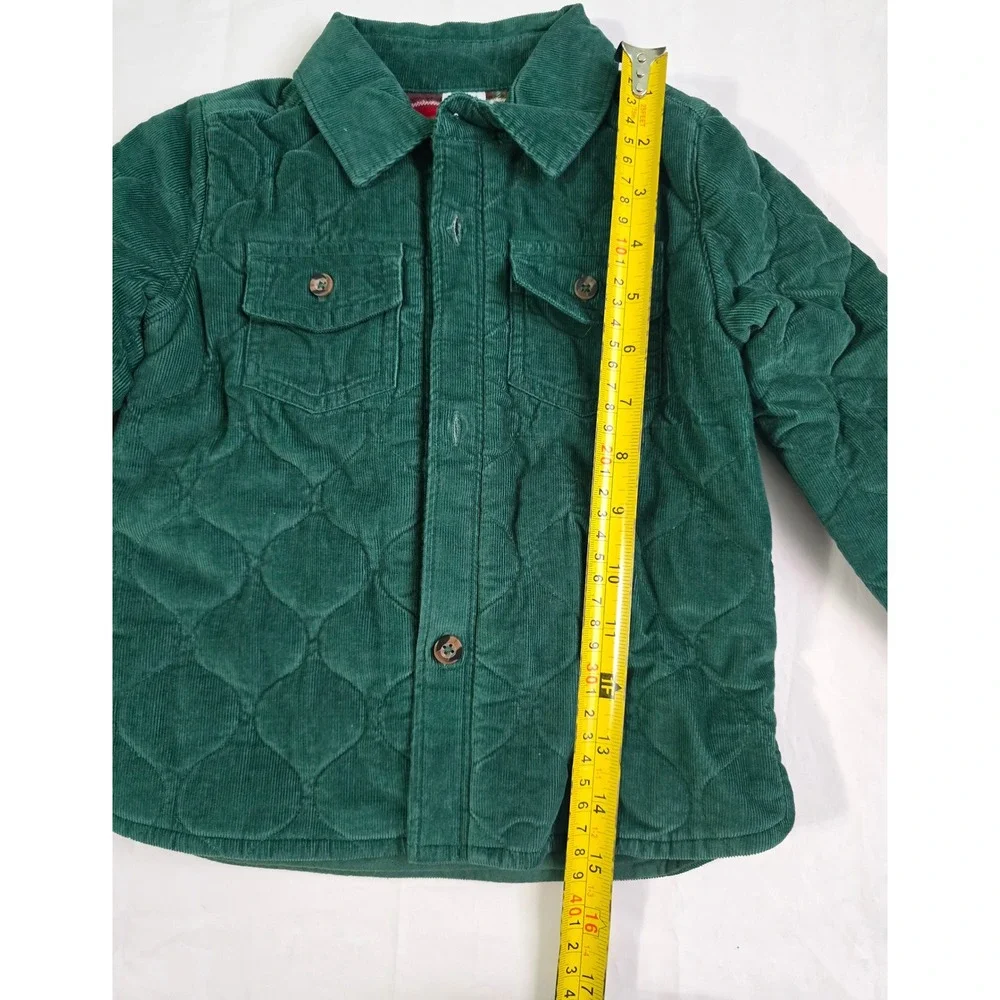 Carters Toddler Boys Green Quilted Corduroy Shirt Jacket Shacket 24M New